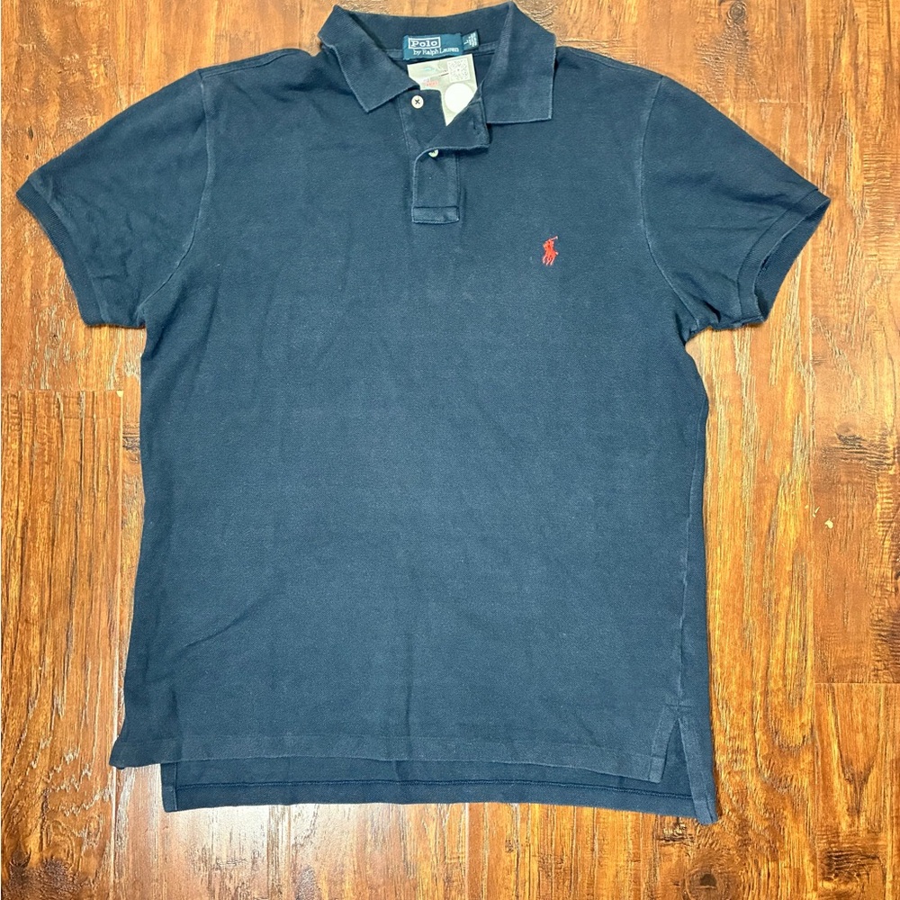 Polo by Ralph Lauren Men's Dark Blue Large Polo Shirt #S17